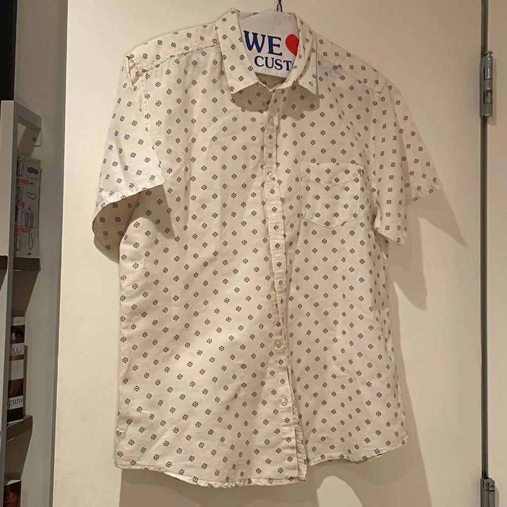 Life After Denim Men's Short Sleeve Slim Fit Linen Dobby Shirt